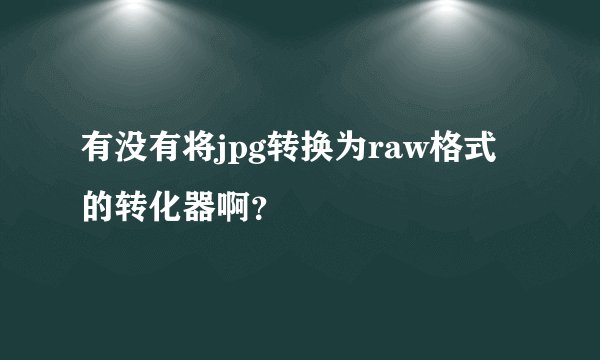 有没有将jpg转换为raw格式的转化器啊？