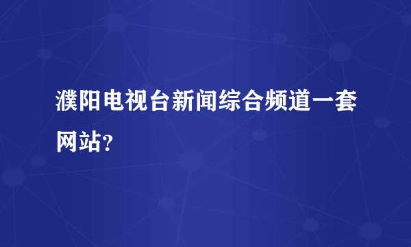 濮阳电视台新闻综合频道一套网站？