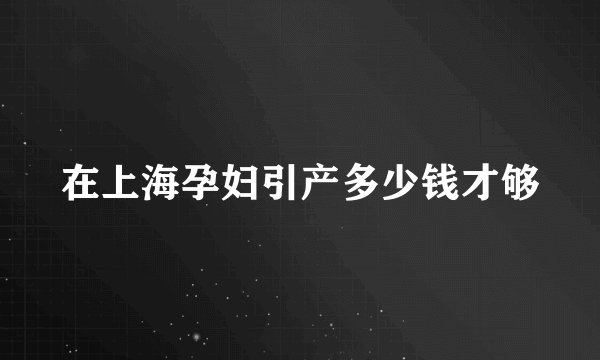 在上海孕妇引产多少钱才够