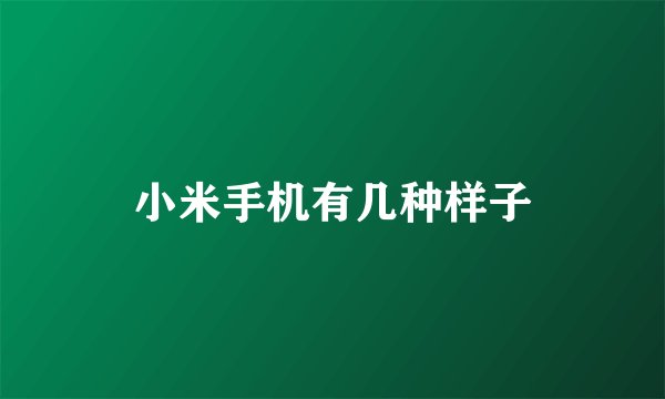 小米手机有几种样子