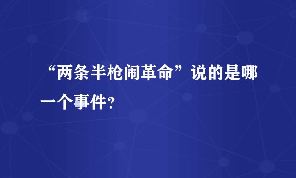“两条半枪闹革命”说的是哪一个事件？