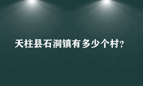 天柱县石洞镇有多少个村？
