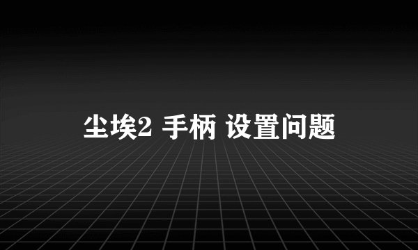 尘埃2 手柄 设置问题
