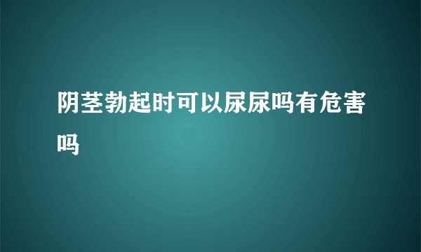 阴茎勃起时可以尿尿吗有危害吗