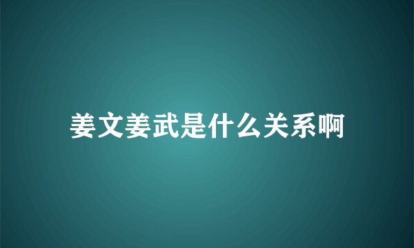 姜文姜武是什么关系啊
