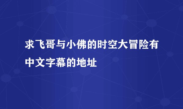 求飞哥与小佛的时空大冒险有中文字幕的地址