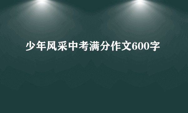 少年风采中考满分作文600字