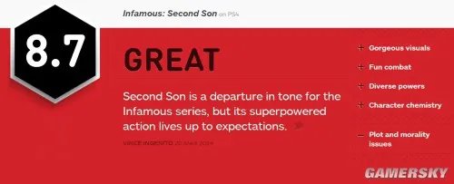 《声名狼藉:私生子(Infamous:Second Son)》IGN 8.7分 看起来棒 玩起来爽