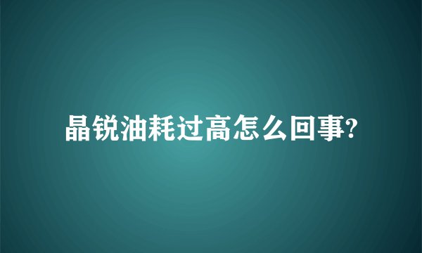 晶锐油耗过高怎么回事?