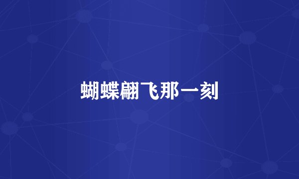 蝴蝶翩飞那一刻