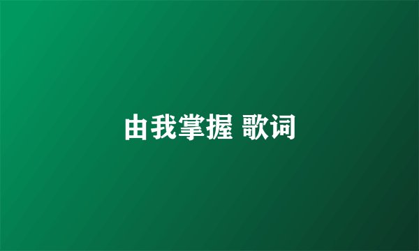 由我掌握 歌词