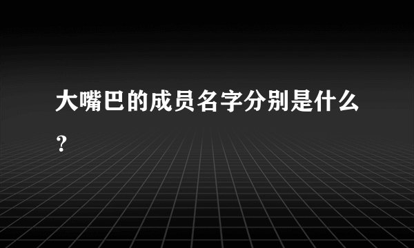 大嘴巴的成员名字分别是什么?
