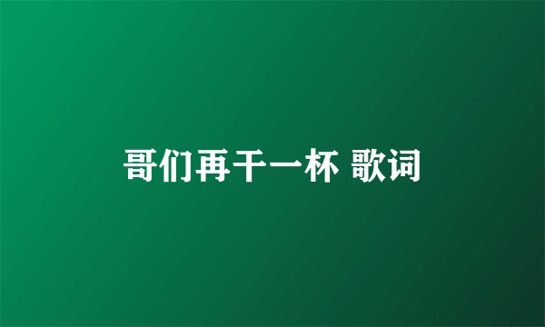哥们再干一杯 歌词