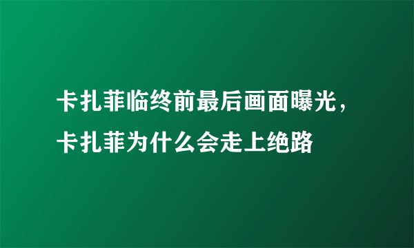 卡扎菲临终前最后画面曝光,卡扎菲为什么会走上绝路