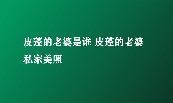 皮蓬的老婆是谁 皮蓬的老婆私家美照