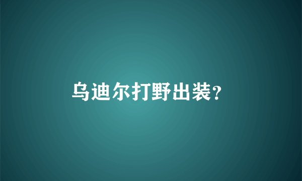 乌迪尔打野出装？