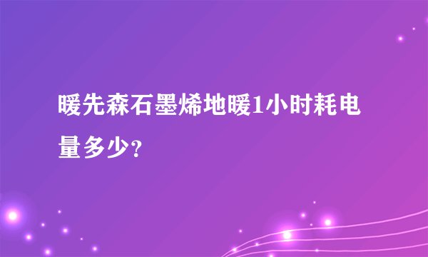 暖先森石墨烯地暖1小时耗电量多少？