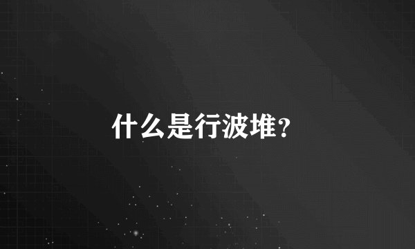 什么是行波堆？