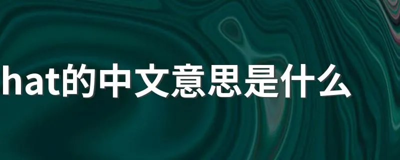 hat的中文意思是什么 是怎么解释的