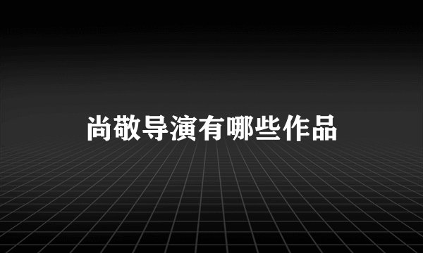 尚敬导演有哪些作品