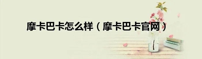 摩卡巴卡怎么样(摩卡巴卡官网)