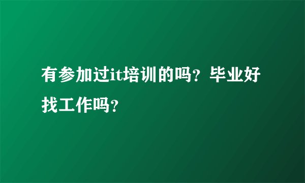 有参加过it培训的吗?毕业好找工作吗?