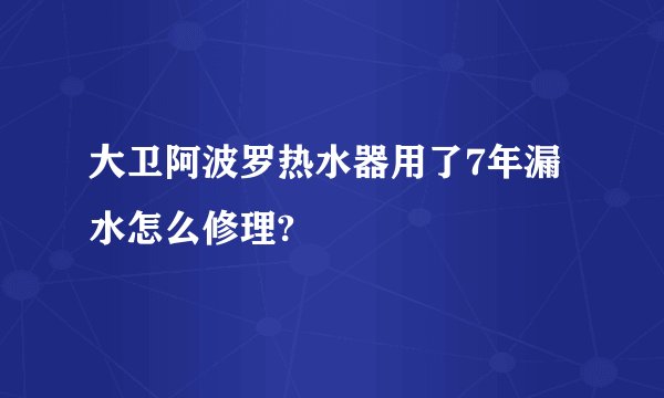 大卫阿波罗热水器用了7年漏水怎么修理?