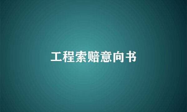 工程索赔意向书