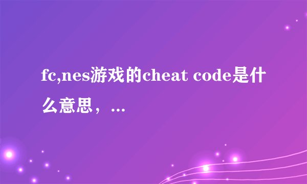 fc,nes游戏的cheat code是什么意思,金手指是什么,这两个意思一样吗