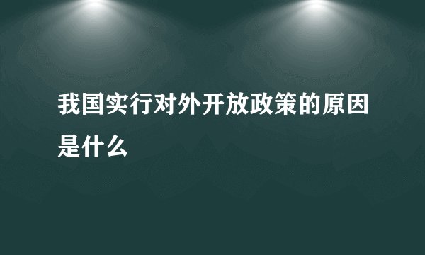 我国实行对外开放政策的原因是什么