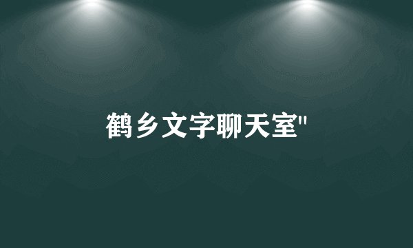 鹤乡文字聊天室