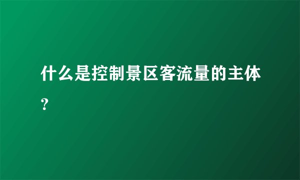 什么是控制景区客流量的主体？