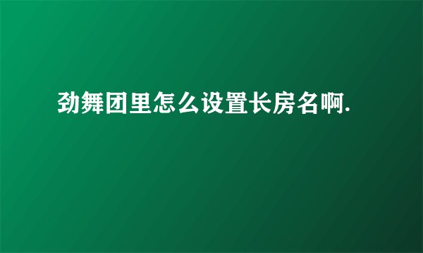 劲舞团里怎么设置长房名啊.