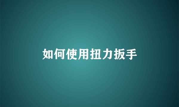 如何使用扭力扳手