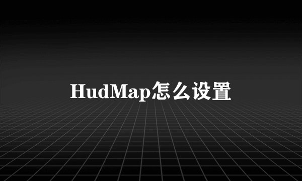 HudMap怎么设置