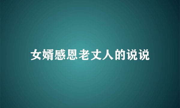 女婿感恩老丈人的说说