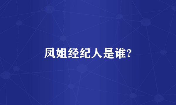 凤姐经纪人是谁?