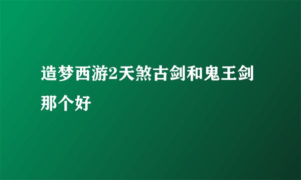 造梦西游2天煞古剑和鬼王剑那个好