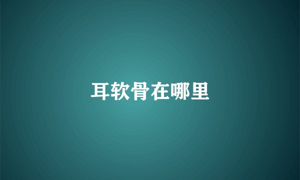 耳软骨在哪里