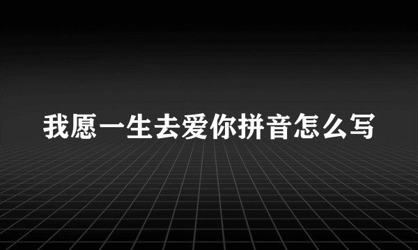 我愿一生去爱你拼音怎么写
