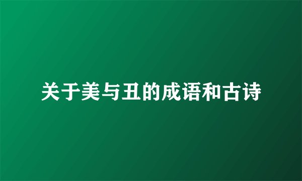 关于美与丑的成语和古诗