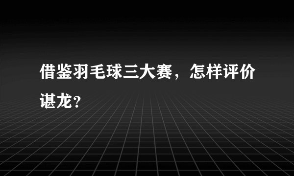 借鉴羽毛球三大赛，怎样评价谌龙？