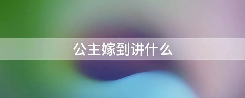 公主嫁到讲什么