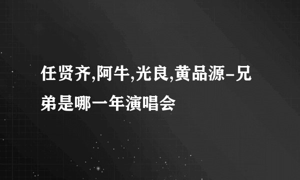 任贤齐,阿牛,光良,黄品源-兄弟是哪一年演唱会