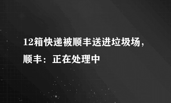 12箱快递被顺丰送进垃圾场，顺丰：正在处理中