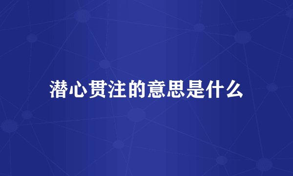 潜心贯注的意思是什么