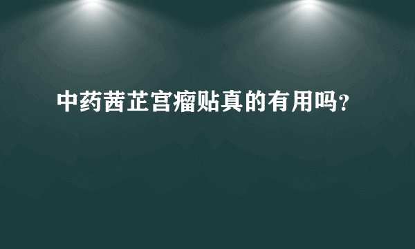中药茜芷宫瘤贴真的有用吗？