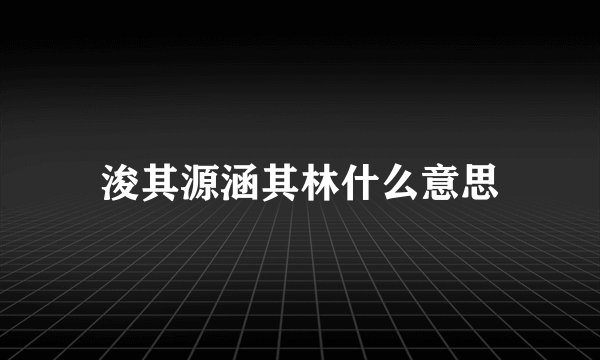 浚其源涵其林什么意思