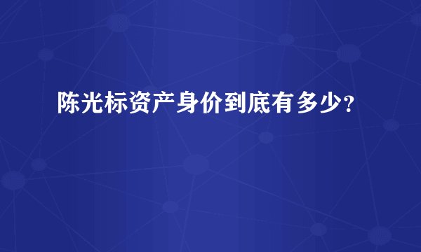 陈光标资产身价到底有多少？