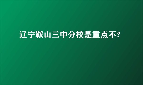 辽宁鞍山三中分校是重点不?